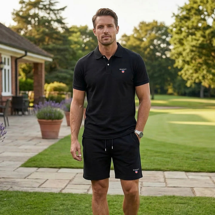 Emil | Kort tvådelat set med pikétröja och shorts