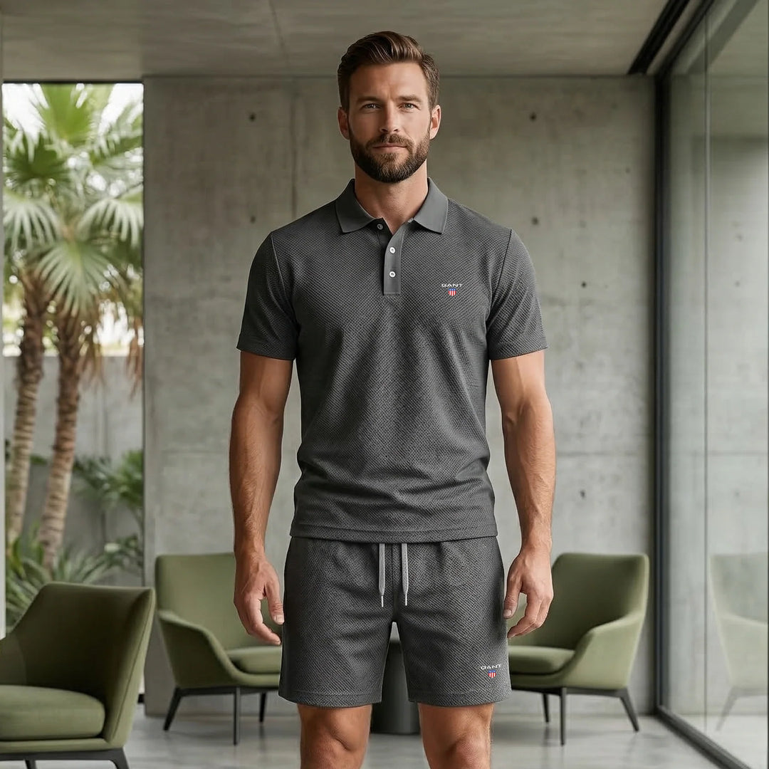 Emil | Kort tvådelat set med pikétröja och shorts