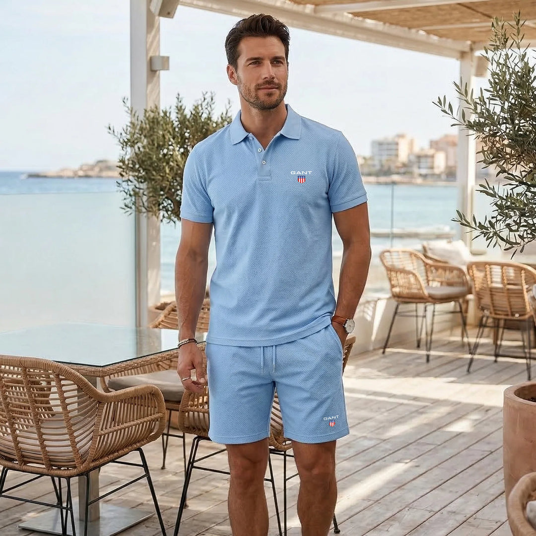 Emil | Kort tvådelat set med pikétröja och shorts